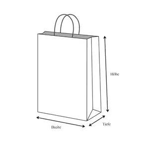 Flat Handle White Paper Bag (18×23+8 cm)